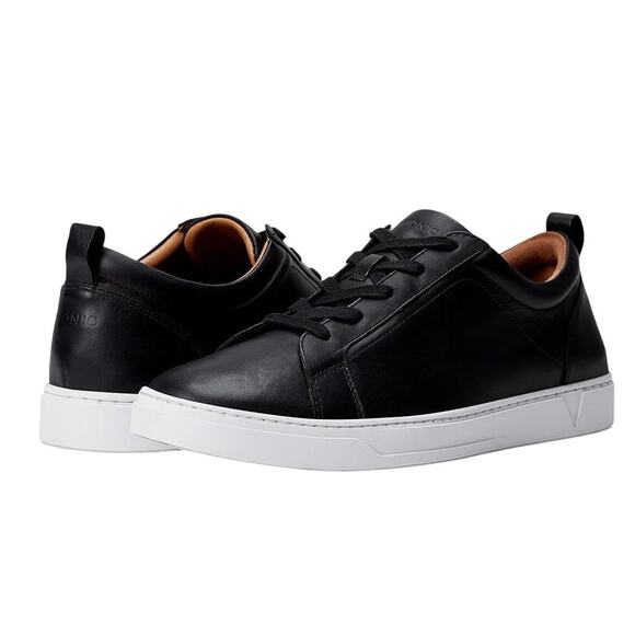 Vionic Mens Lucas Sneaker US 8vM EU 41 Black White Leather NIB - Picture 1 of 12